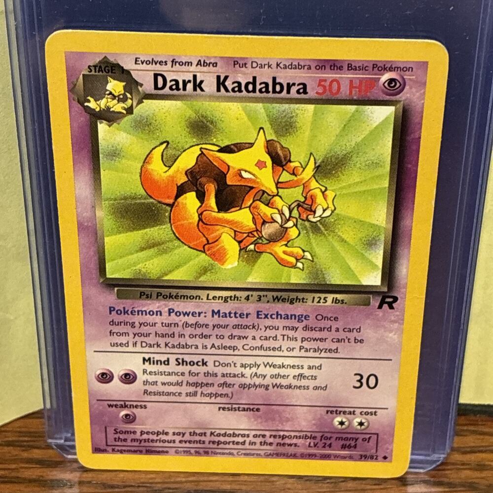 Dark Kadabra 39/82 Team Rocket Regular Vintage Pokémon Card 2000 MP pk0048